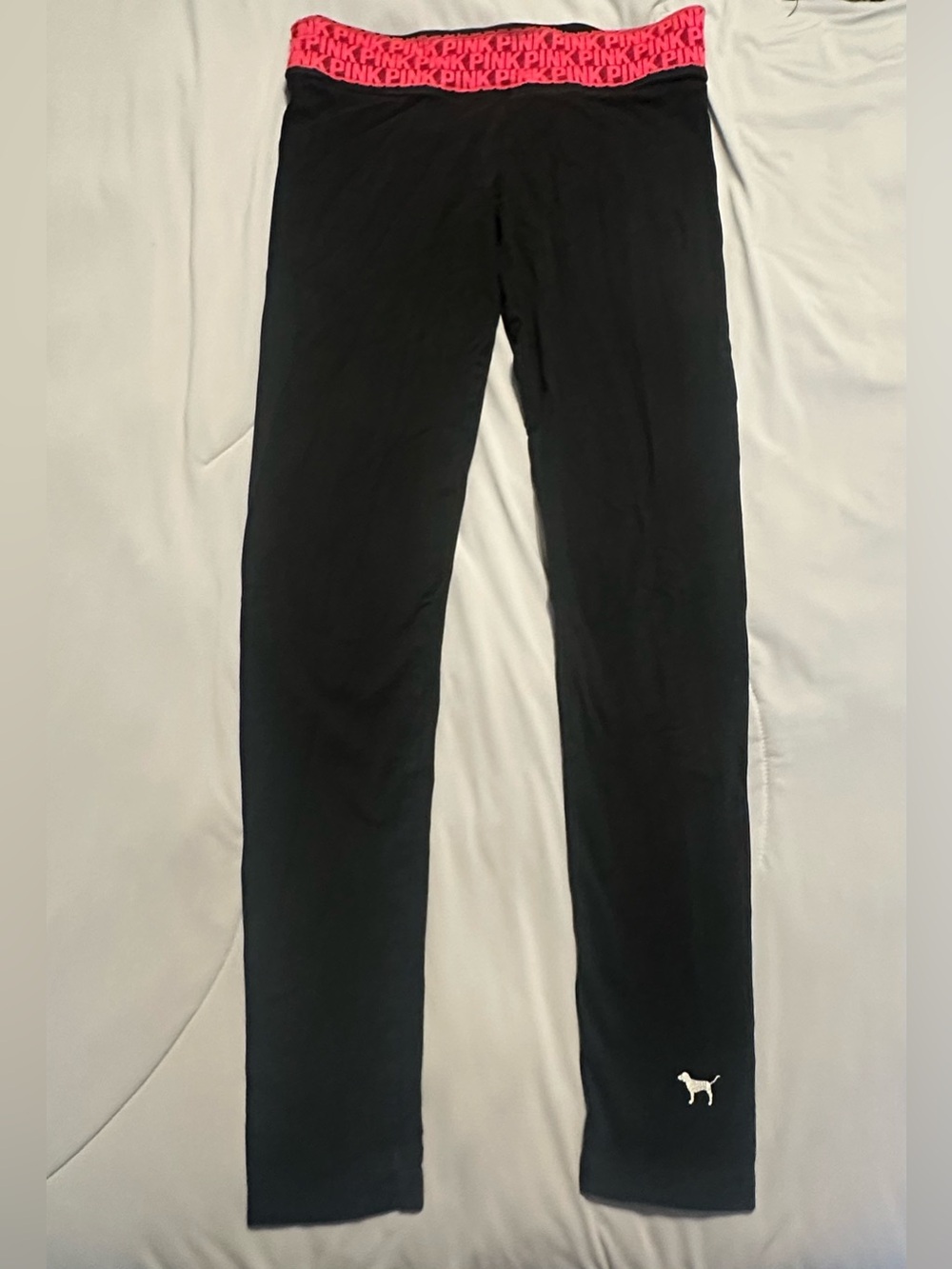 Victoria's Secret Black Joggers with Pink Branded Waistband